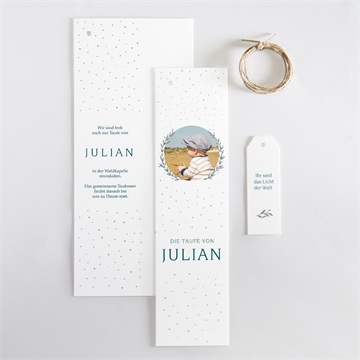 Einladung Taufe blätterranke grün - vue 4