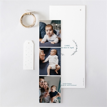 Einladung Taufe blätterranke grün - vue 5