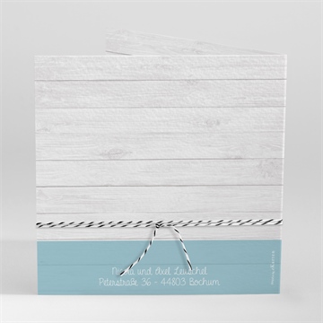 Einladung Taufe blaue schleife - saatpapier - vue 4