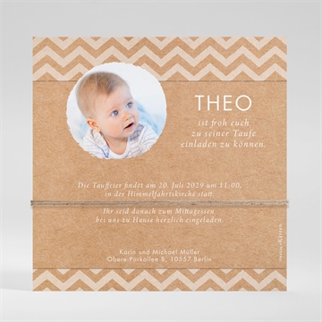 Einladung Taufe blaue girlande - vue 2