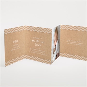 Einladung Taufe blaue girlande - akkordeon - vue 2