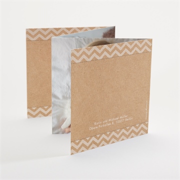 Einladung Taufe blaue girlande - akkordeon - vue 3