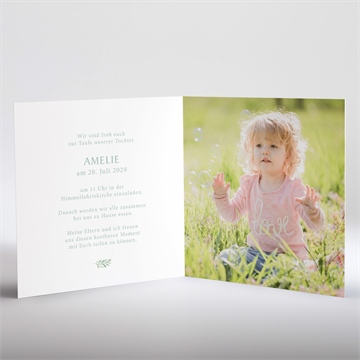 Einladung Taufe runder blumenkranz - vue 3