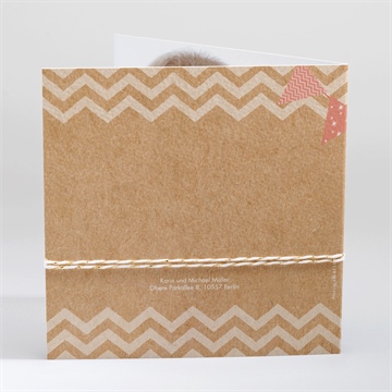 Einladung Taufe rosa girlande - klappkarte - vue 3