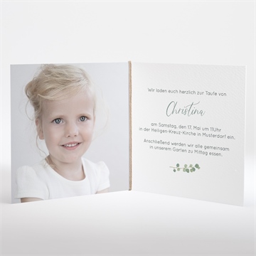 Einladung Taufe graziös - klappkarte - vue 2