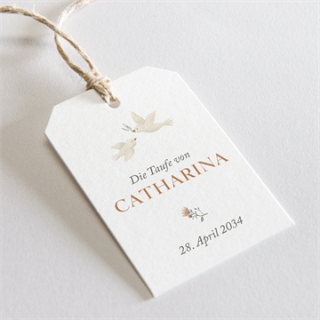 Geschenkanhänger Taufe zarte tauben