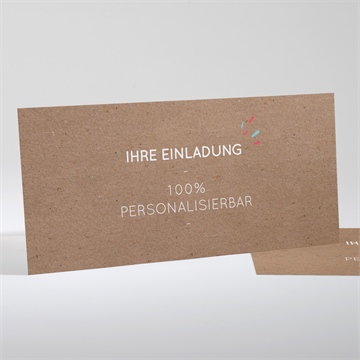 Hochzeitseinladung kraft - 21x10cm (n131152)