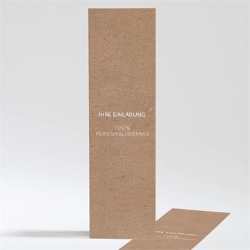 Hochzeitseinladung kraft - 5,3x19,4cm (n201402)