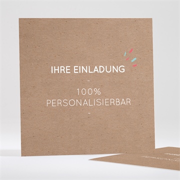 Hochzeitseinladung kraft - 13,5x13,5cm (n351587)