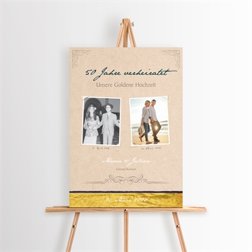 Willkommensschild Hochzeitsjubiläum goldene feier
