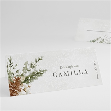 Tischkarte Taufe winter