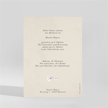 Trauerkarte weißer strauß - vue 2