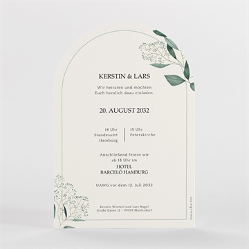 Hochzeitseinladung intime blätterwelt - halbrund - vue 2
