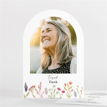 Trauerdanksagung zarte blumen - halbrund