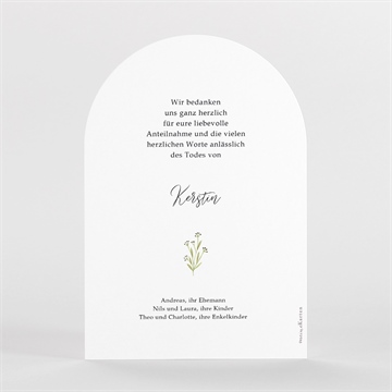Trauerdanksagung zarte blumen - halbrund - vue 2