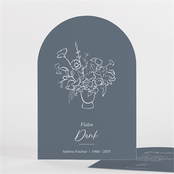 Trauerdanksagung filigraner blumenstrauß-halbr.