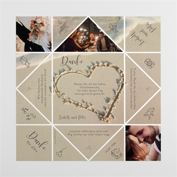 Dankeskarte Hochzeit strandliebe - origami - vue 4