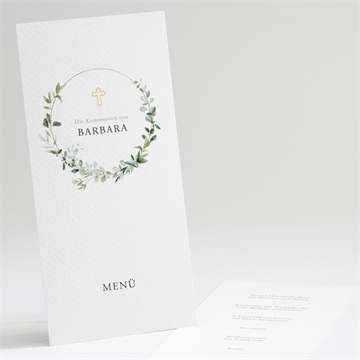 Menükarte Kommunion grüner kranz