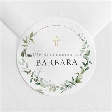 Aufkleber Kommunion grüner kranz