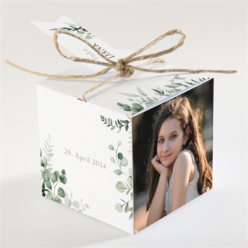 Geschenkbox Kommunion grüner kranz - vue 2