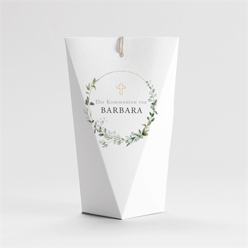 Geschenkbox Kommunion grüner kranz - schachtel - vue 4
