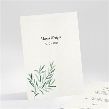 Trauerkarte elegante blätterillustration