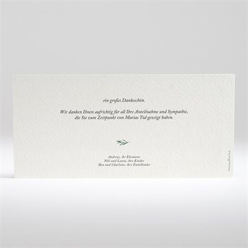 Trauerdanksagung elegante blätterillustration - vue 2