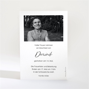Trauerkarte schwarz und weiß - vue 2