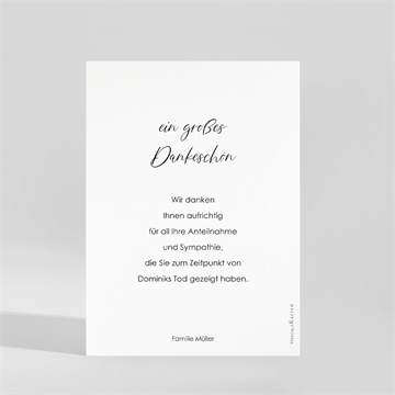 Trauerdanksagung schwarz und weiß - vue 2