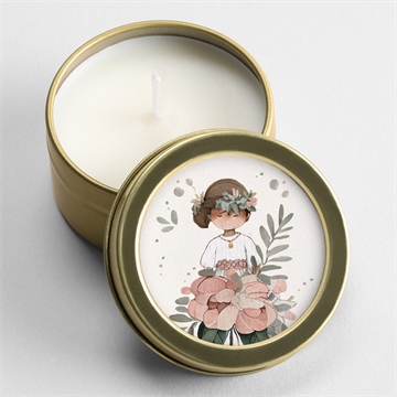 Kerze Kommunion blumenfest