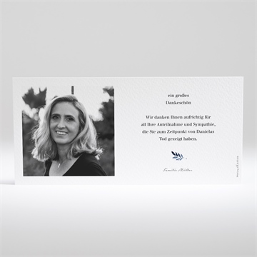 Trauerdanksagung vergiss mein nicht - länglich - vue 2