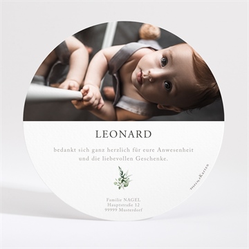 Dankeskarte Taufe eukalyptuskranz - vue 2