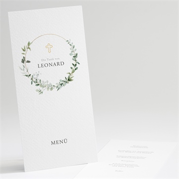 Menükarte Taufe eukalyptuskranz