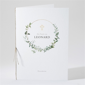 Kirchenheft Taufe eukalyptuskranz