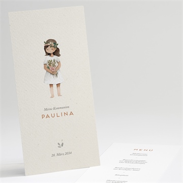 Menükarte Kommunion blumenmädchen