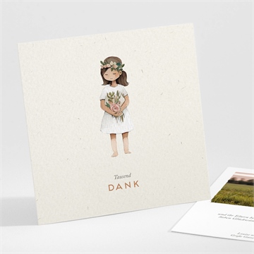 Dankeskarte Kommunion blumenmädchen