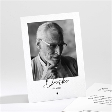 Trauerdanksagung von herzen - hochkant