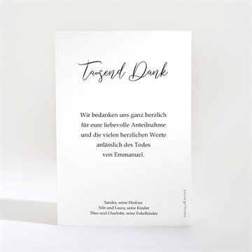 Trauerdanksagung von herzen - hochkant - vue 2