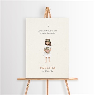 Willkommensschild Kommunion blumenmädchen