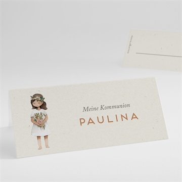 Tischkarte Kommunion blumenmädchen