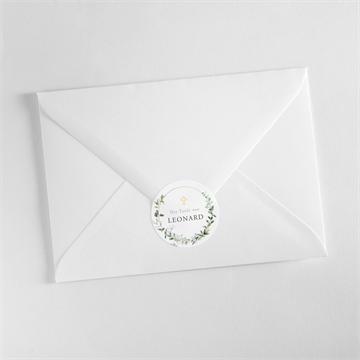 Aufkleber Taufe eukalyptuskranz - vue 3