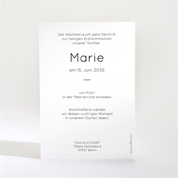 Einladung Kommunion moderne schlichtheit - vue 2
