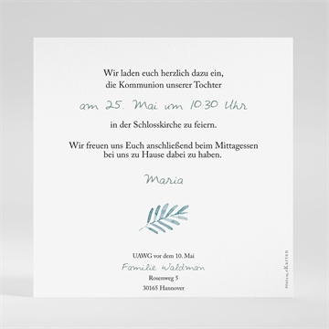 Einladung Kommunion heiliges aquarell - vue 2