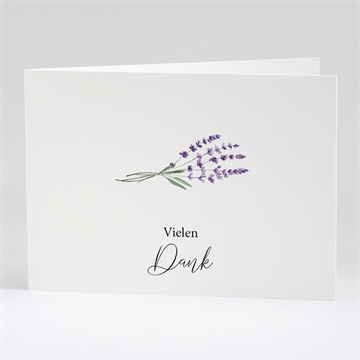Trauerdanksagung lavendelzweig - klappkarte