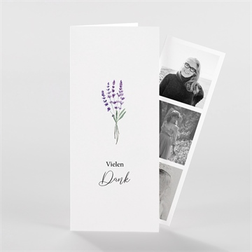 Trauerdanksagung lavendelzweig - fotostreifen