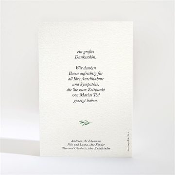 Trauerdanksagung elegante blätterillustration 3 - vue 2