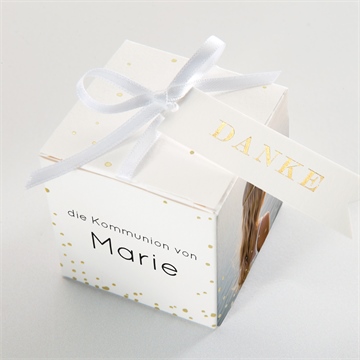 Geschenkbox Kommunion moderne schlichtheit - gold - vue 4
