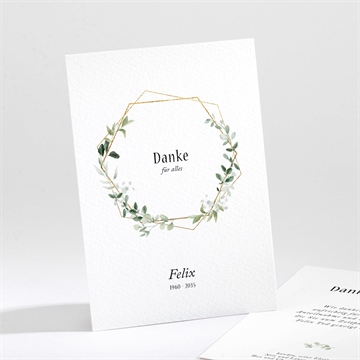 Trauerdanksagung moderner blätterkranz