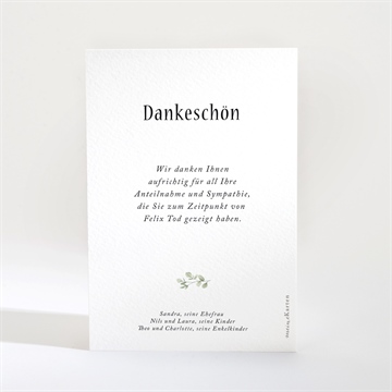 Trauerdanksagung moderner blätterkranz - vue 2