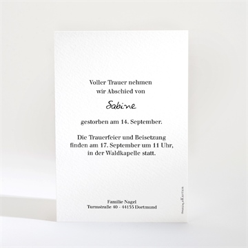 Trauerkarte erinnerungsstück - vue 2